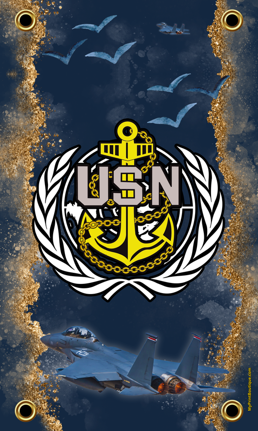 Navy Fighter Jet 3x5 Banner